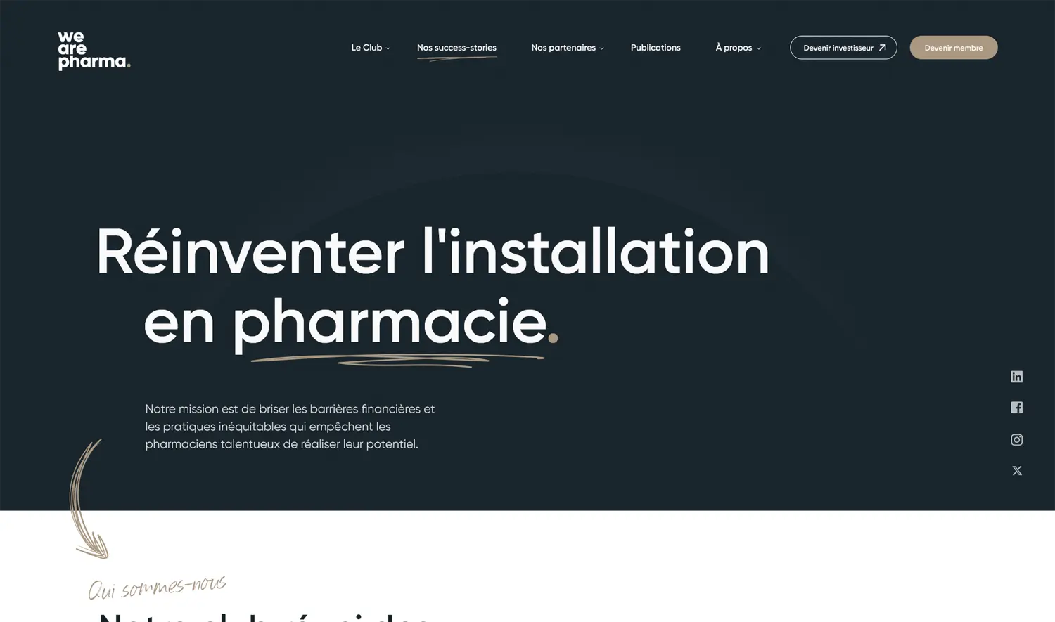 Création de site internet : we are pharma