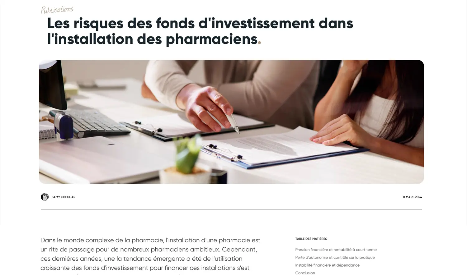 Création de site internet : we are pharma